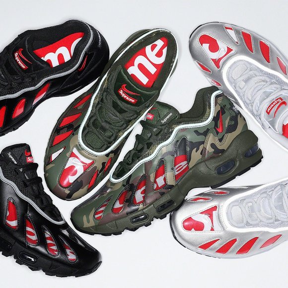 NIB Supreme/Nike Air Max 96 in Silver CV7652-001 - Picture 2 of 2